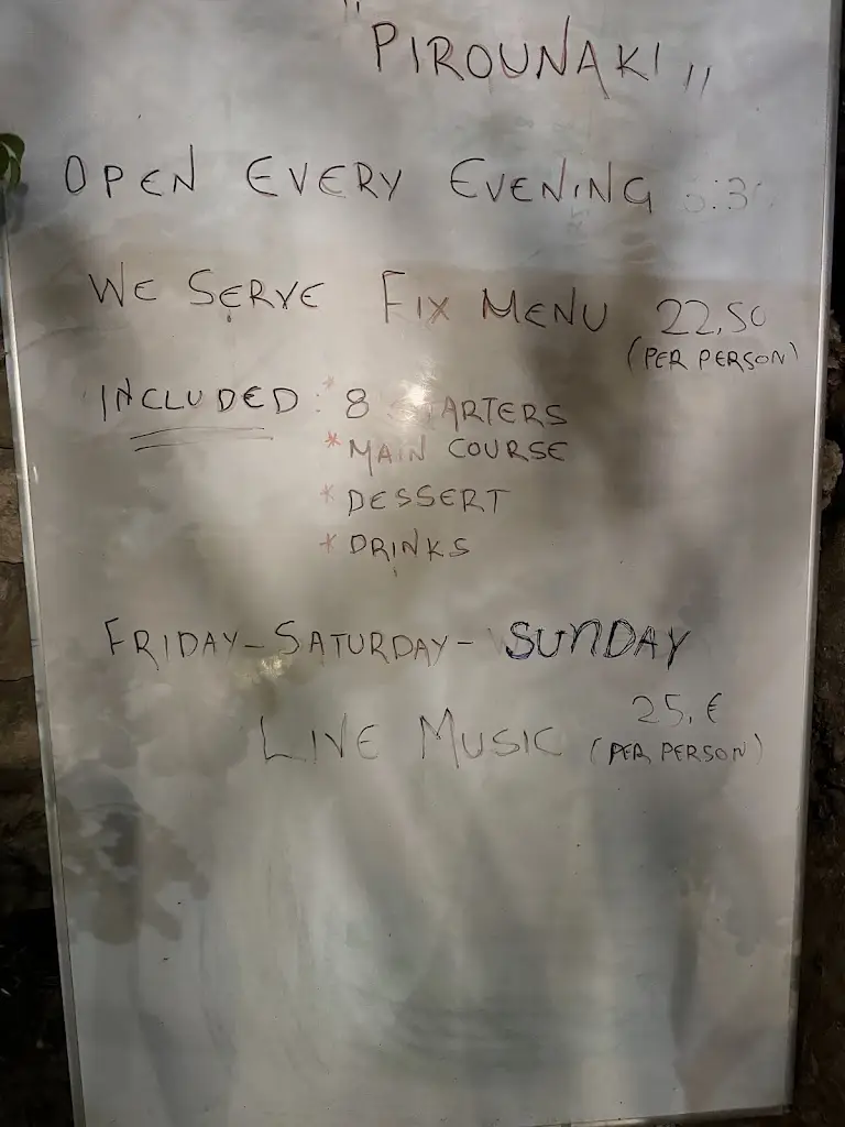 Menü_Pirounaki Traditional Tavern_Ambelókipoi_Bild_2