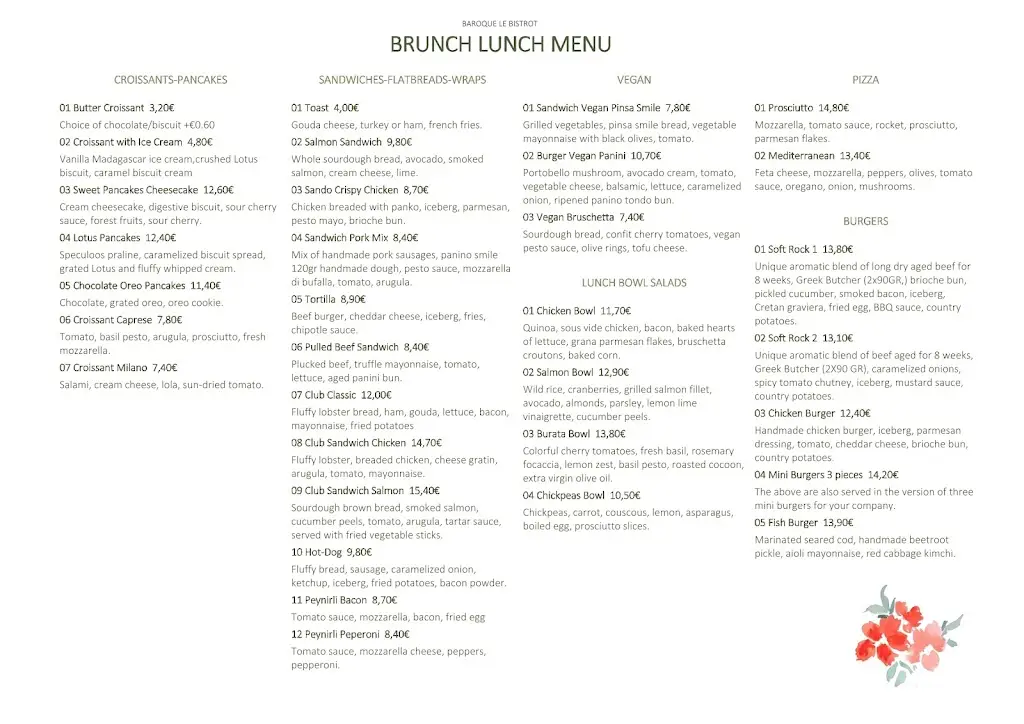 Menü_Baroque le Bistrot_Argostólion_Bild_1