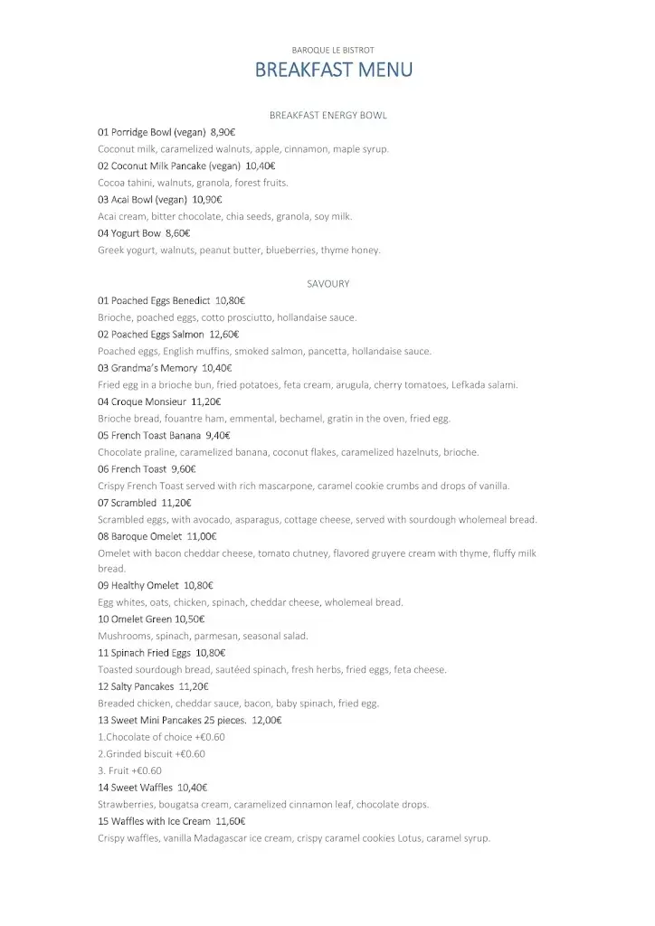 Menü_Baroque le Bistrot_Argostólion_Bild_3