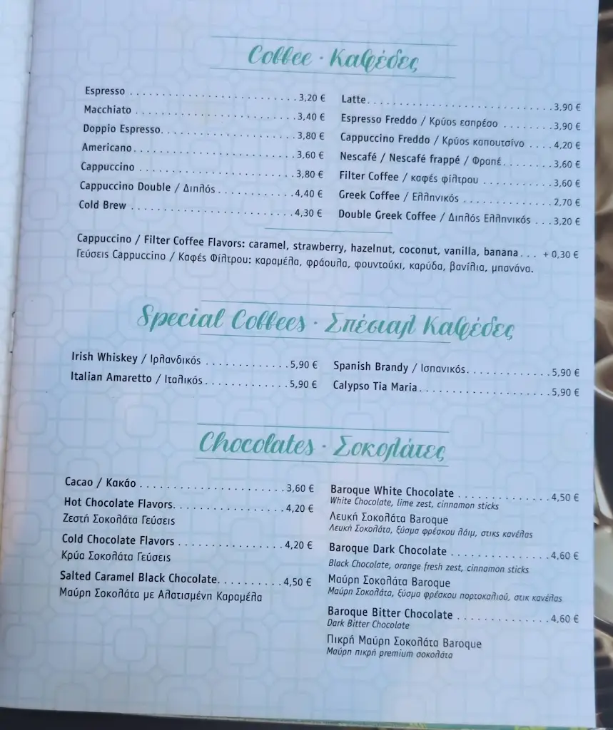 Menü_Baroque le Bistrot_Argostólion_Bild_4