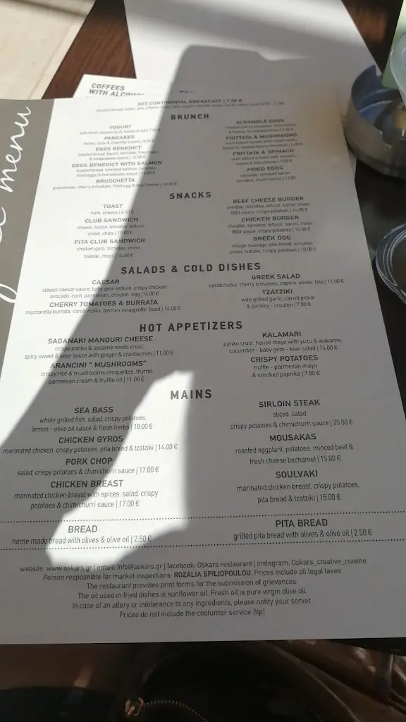 Menü_Oskars Restaurant Pool Bar_Argostólion_Bild_4