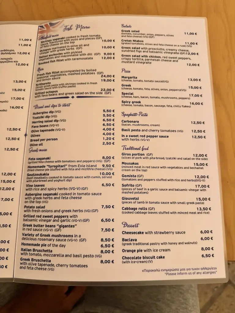 Menü_Fanalino Restaurant Bar_Gáïos_Bild_2