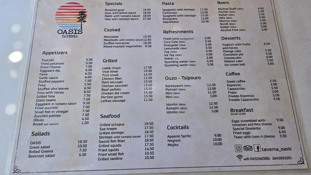 Menü_Taverna Oasis_Lefkada_Bild_3