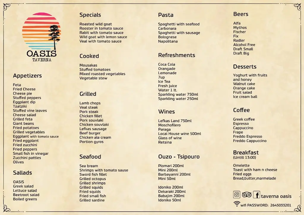 Menü_Taverna Oasis_Lefkada_Bild_4