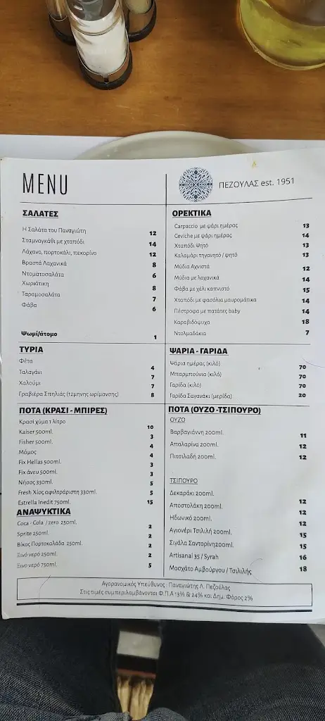 Menu_Pezoulas (est.1951)_Kallithéa_immagine_4
