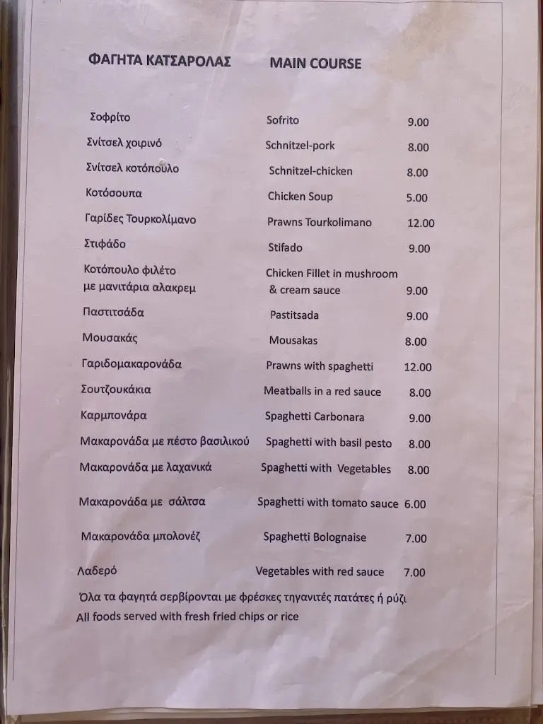 Menü_Taverna - Grill Room KERKYRA_Kontokáli_Bild_3