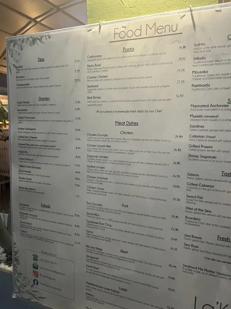 Menü_La'Kantas Restaurant & Taverna_Kontokáli_Bild_3