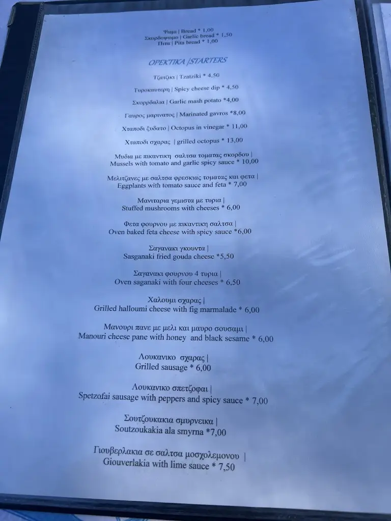 Menü_SAVVAS TAVERNA-BAR_Lefkímmi_Bild_1