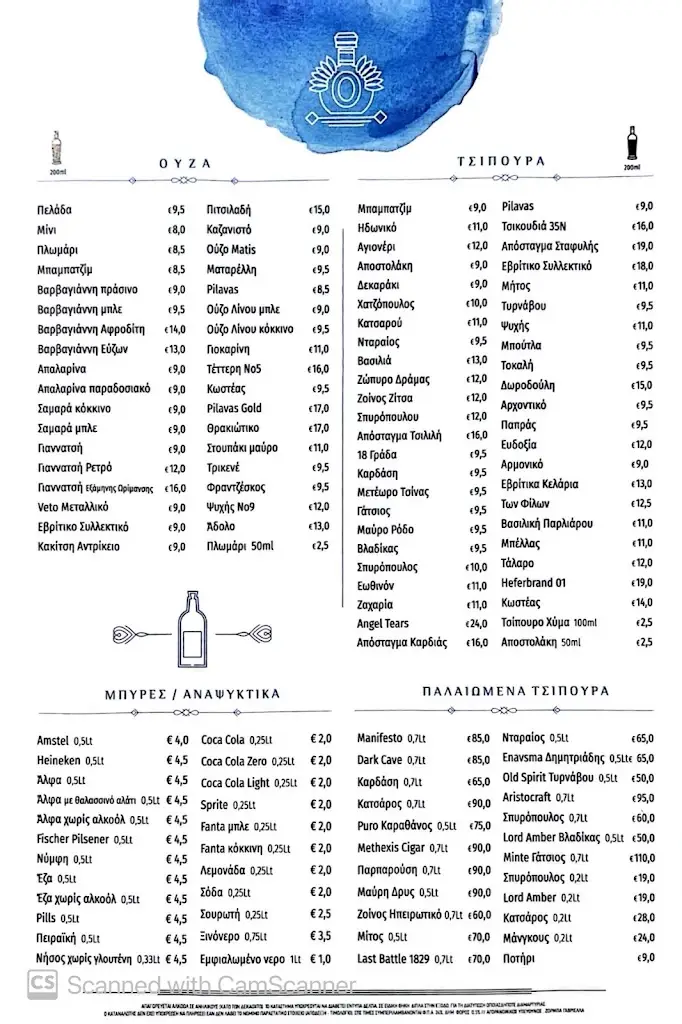Menu_Ουζερί ο Κώστας_Korydallós_image_1