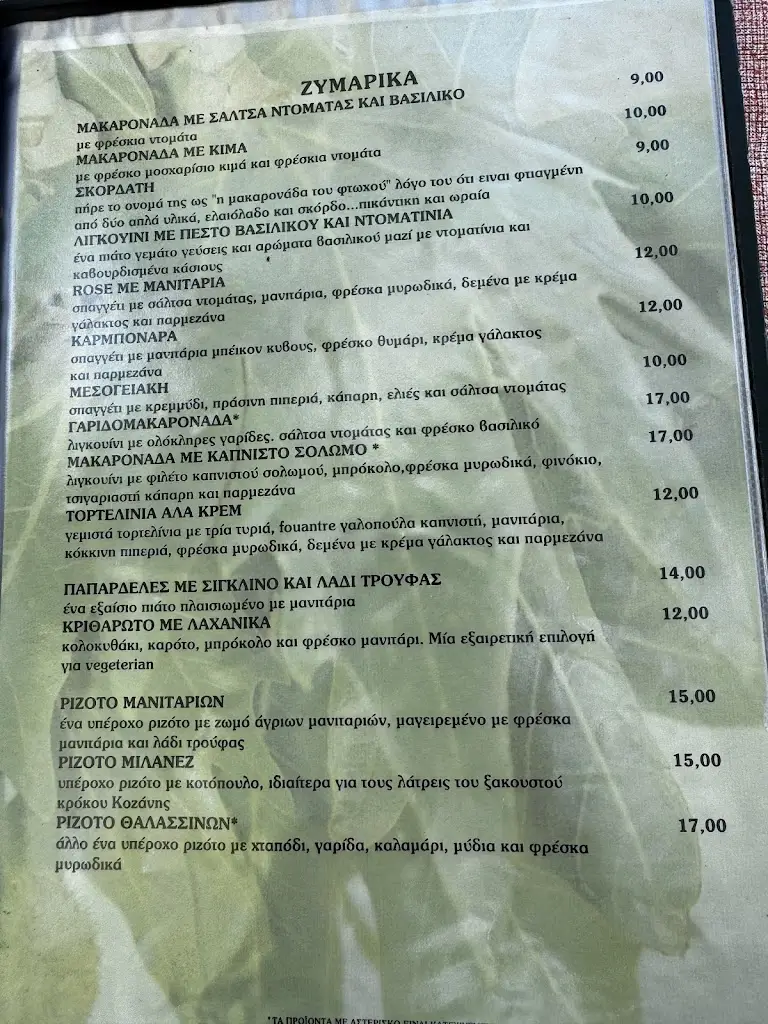 Menu_ΠΛΑΤΑΝΟΣ | Ταβέρνα - Παραδοσιακό καφενείο_Kýthira_image_4