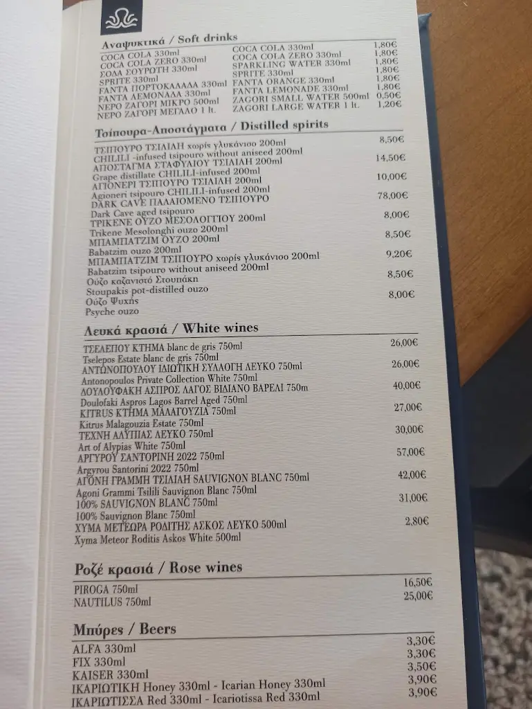 Menü_Polpo seafood_Agios Ioannis Rentis_Bild_1