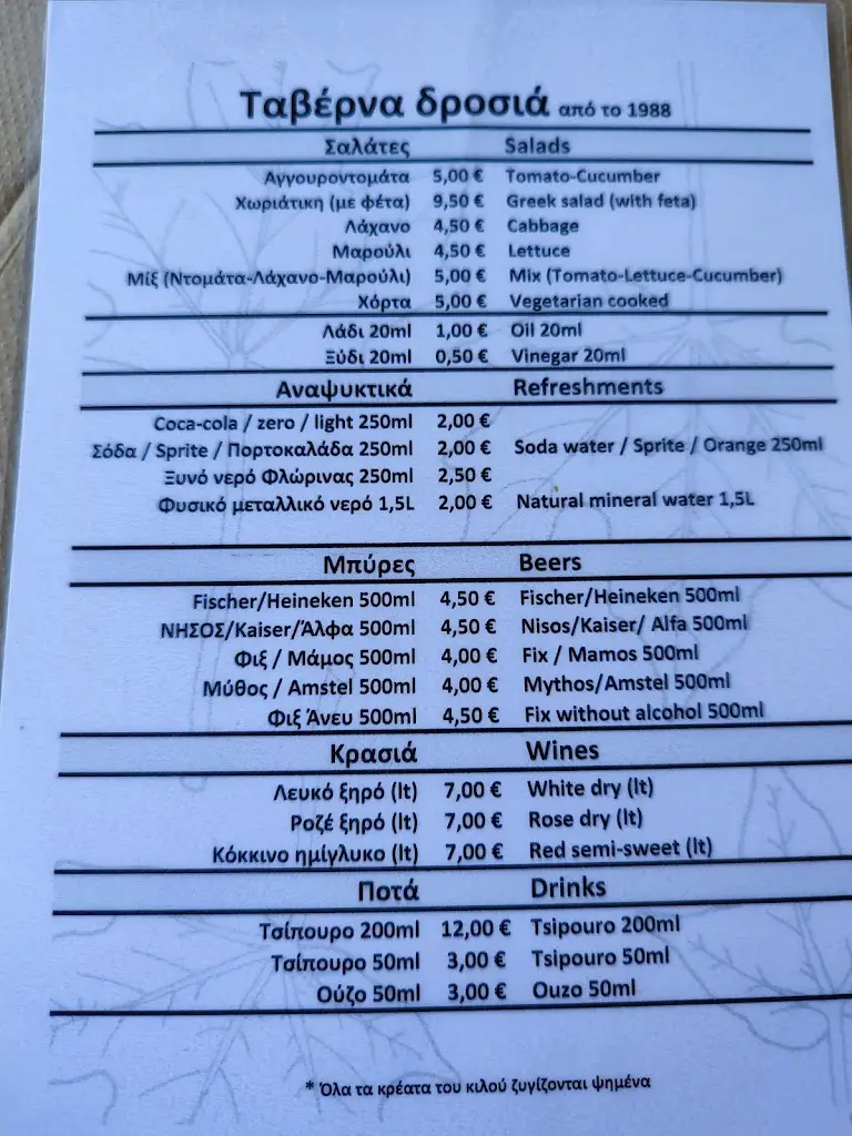 Menü_RESTAURANT DROSIA_Mándra_Bild_1