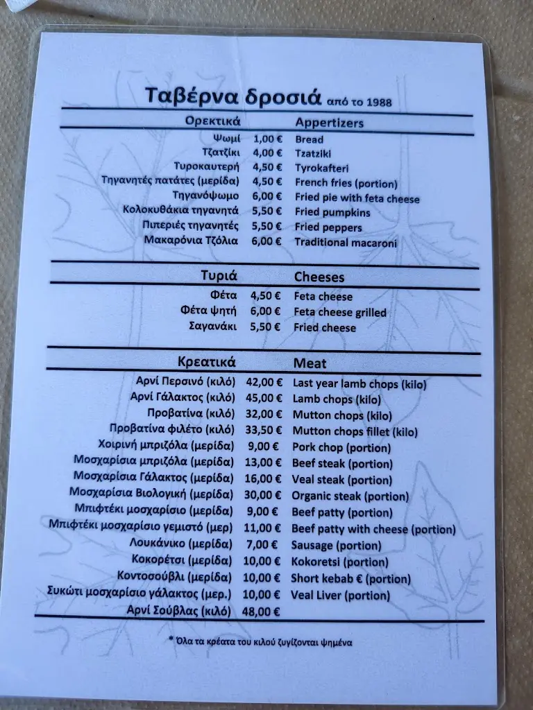 Menü_RESTAURANT DROSIA_Mándra_Bild_2