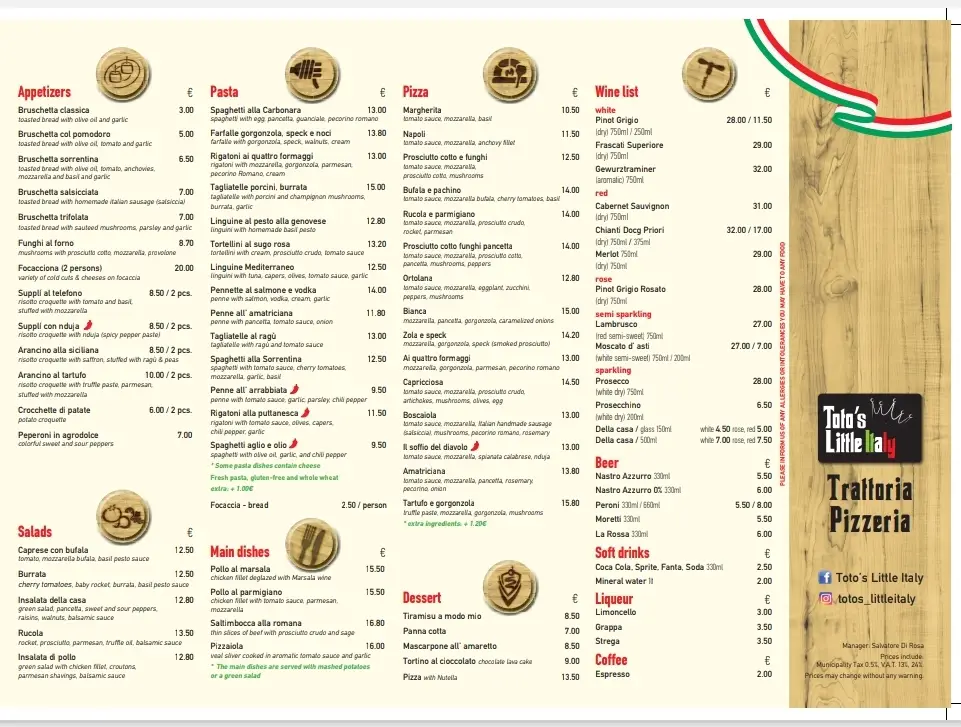 Menu_Toto's Little Italy_Néa Mákri_image_1