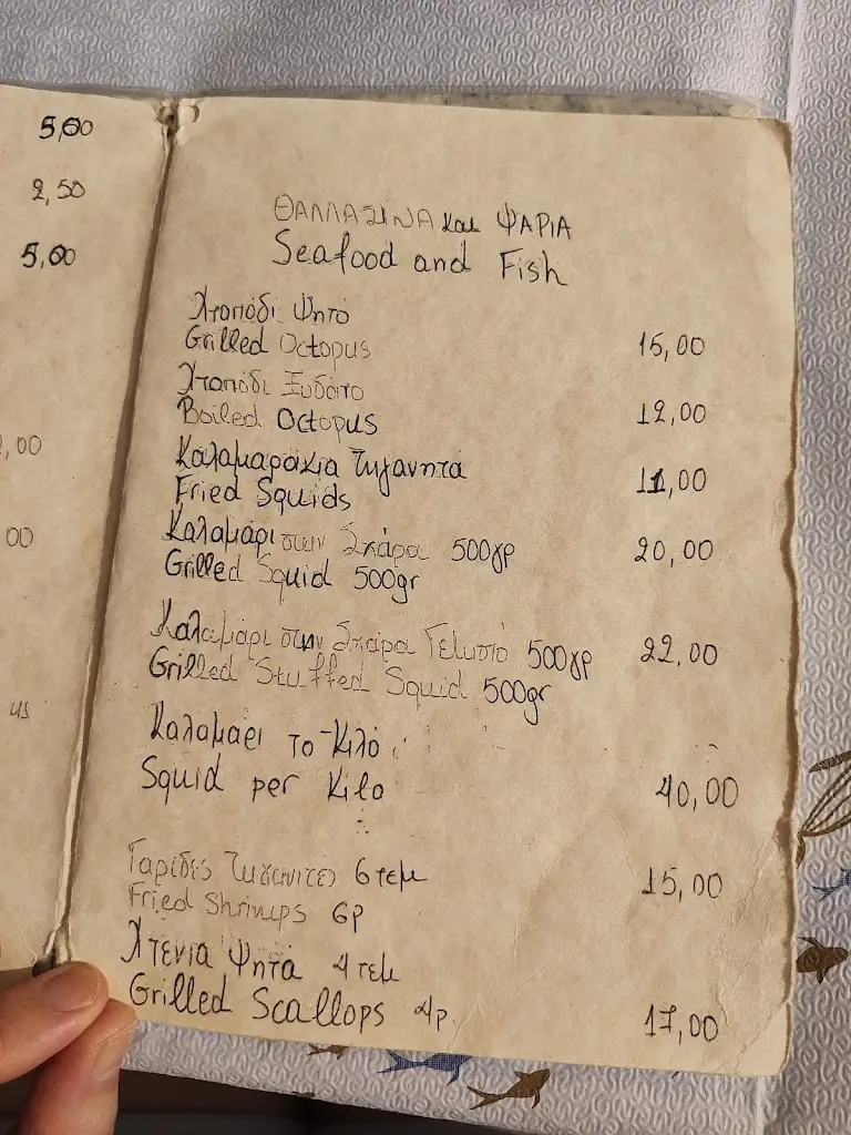 Menü_Vasilis Fish Tavern_Palaiá Fókaia_Bild_1