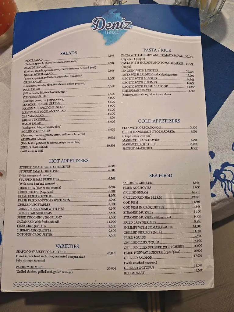 Menu_DENIZ MEZE SINGLE MEMBER P.C._Palaió Fáliro_image_3