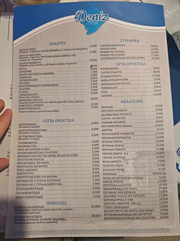 Menu_DENIZ MEZE SINGLE MEMBER P.C._Palaió Fáliro_image_4