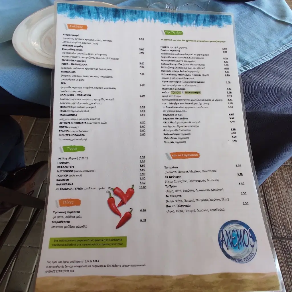 Menü_Anemos Restaurants Ltd_Petroúpolis_Bild_4