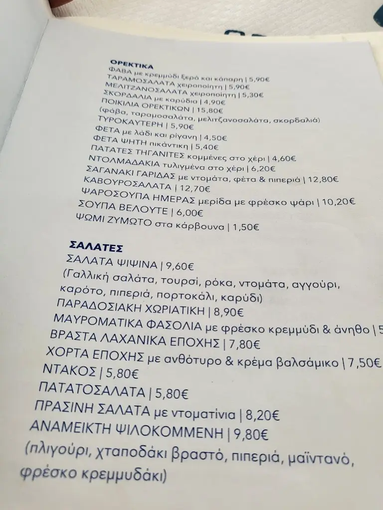 Menü_Armi Seaside Fish Restaurant_Piraeus_Bild_1