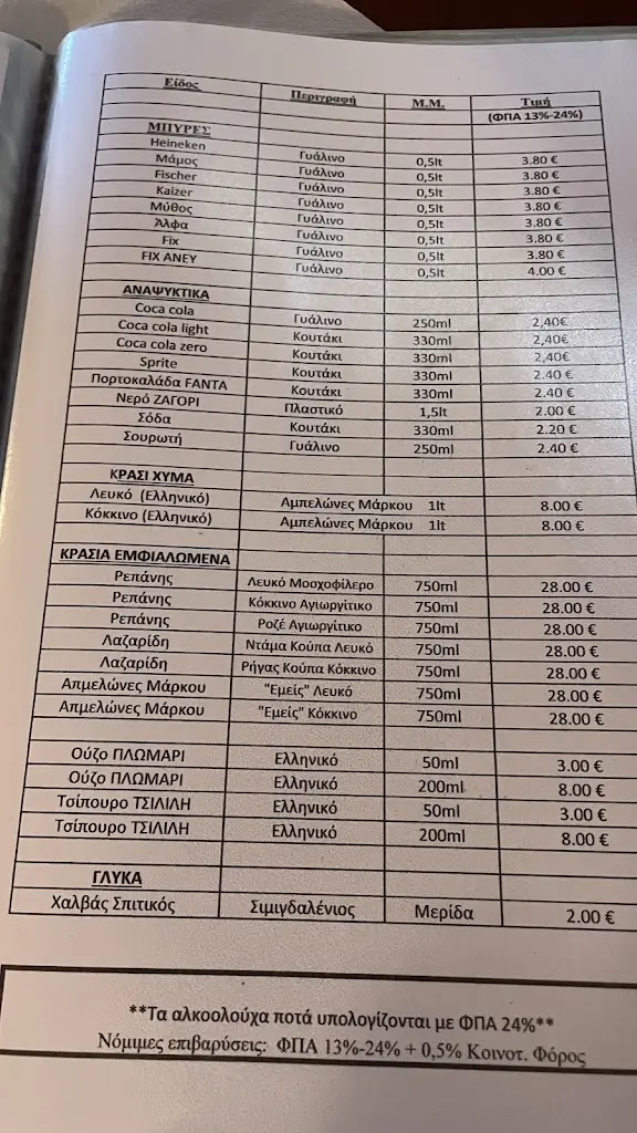 Menü_Αγρόκτημα Ρεγκούκου Ταβέρνα Σταμάτα_Stamáta_Bild_3