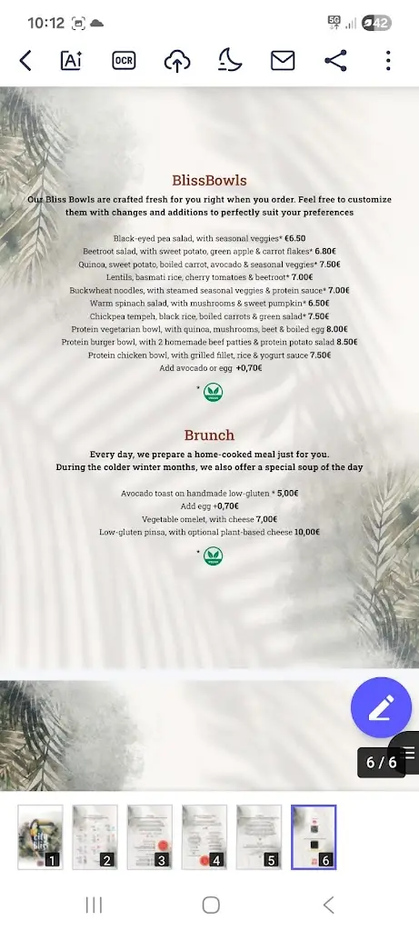 Menü_City Bliss_Távros_Bild_1