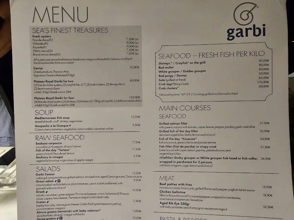 Menü_Garbi Restaurant_Vouliagméni_Bild_3