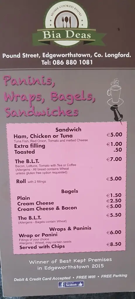 Menü_Bia Deas Cafe_Edgeworthstown_Bild_4