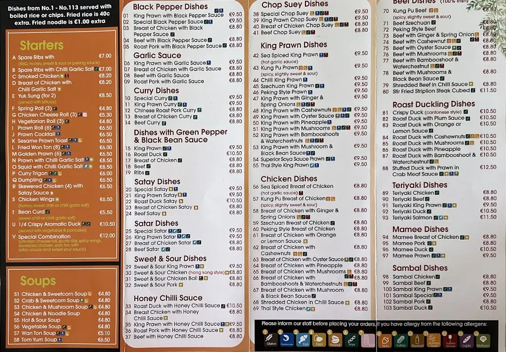 Menü_First Class Oriental_Edgeworthstown_Bild_2