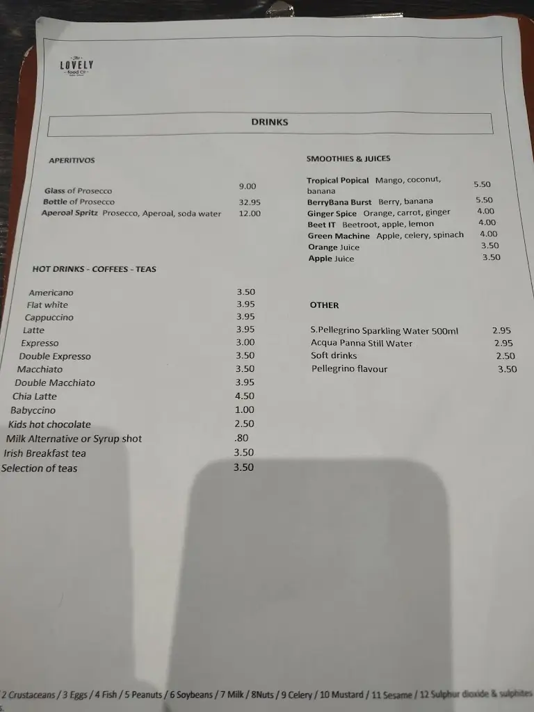 Menu_The Lovely Food Company Drumcondra_Drumcondra_imagen_1