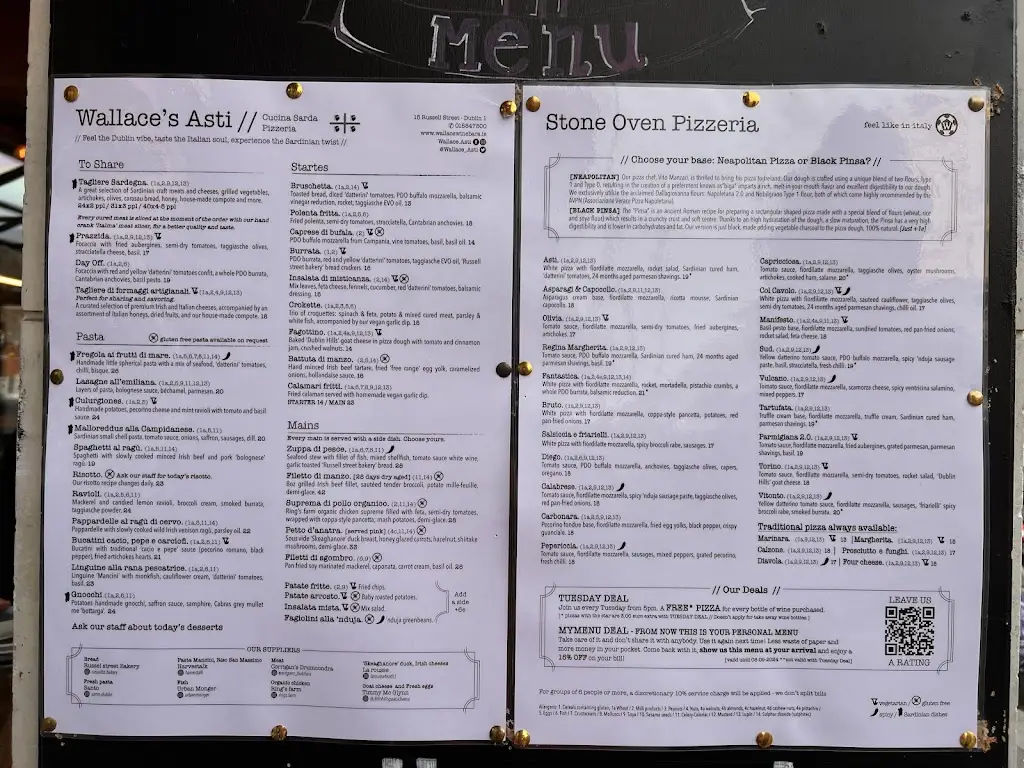 Menu_Wallace’s Asti_Drumcondra_image_1