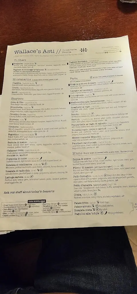 Menu_Wallace’s Asti_Drumcondra_image_3