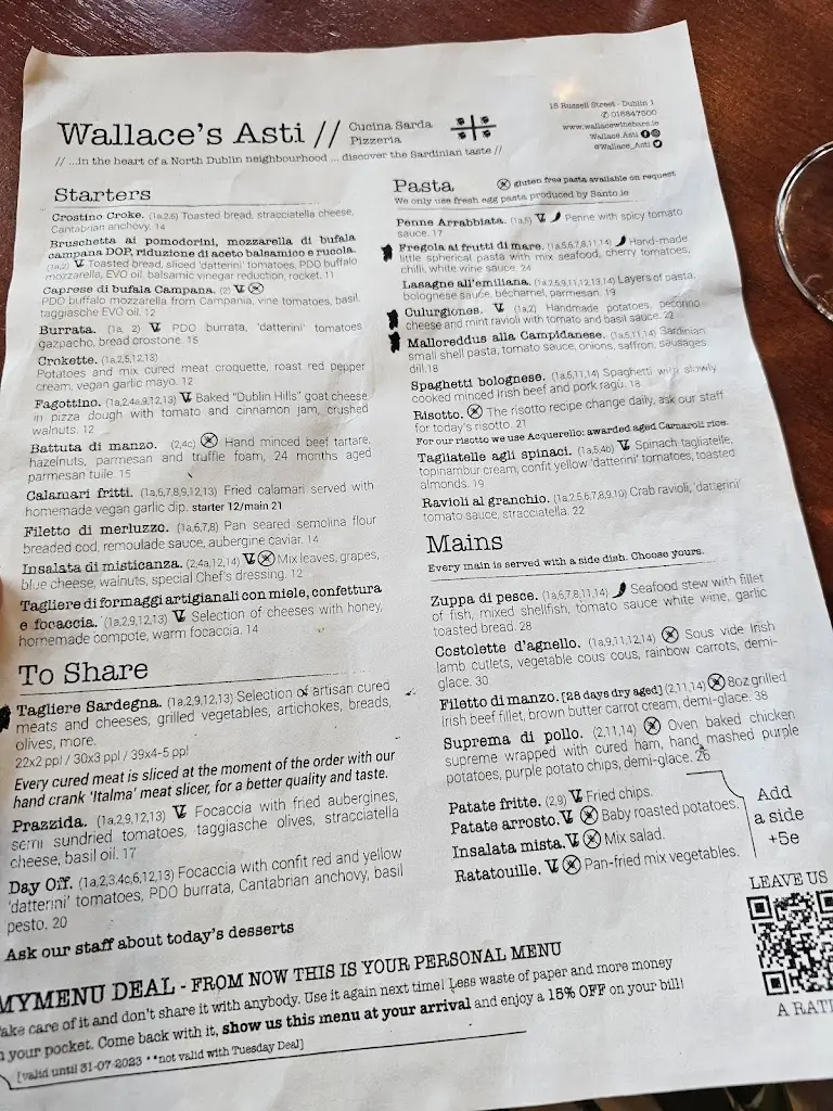 Menu_Wallace’s Asti_Drumcondra_image_4