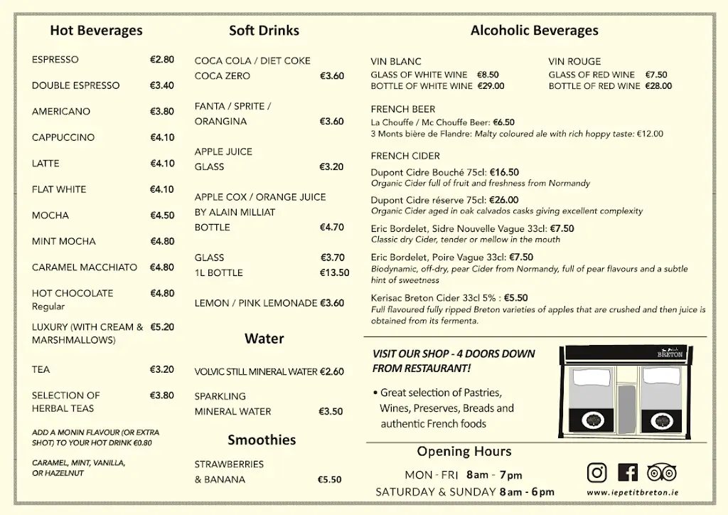 Menu_Le Petit Breton Artisan Crêperie_Drumcondra_image_1