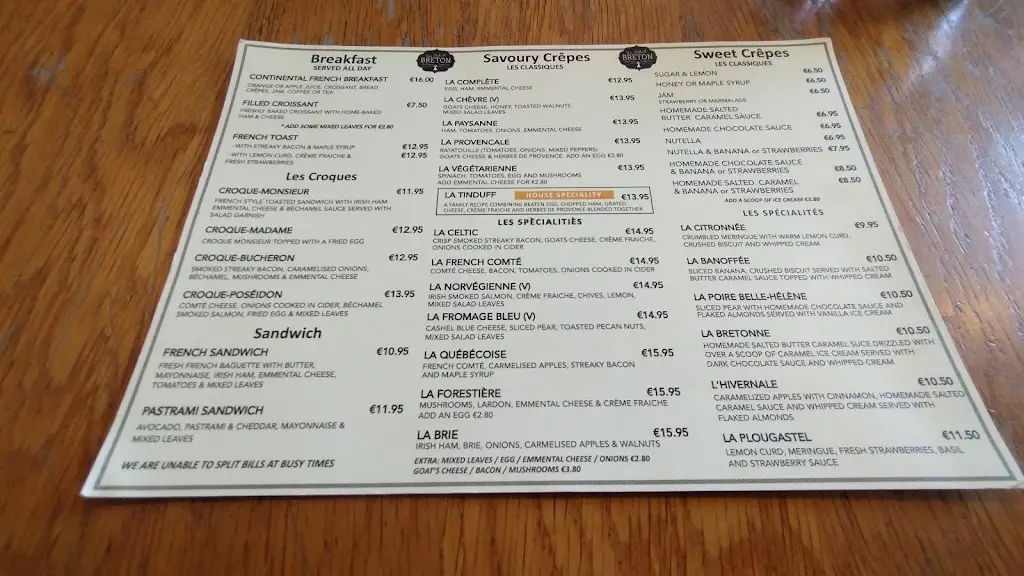 Menu_Le Petit Breton Artisan Crêperie_Drumcondra_image_4