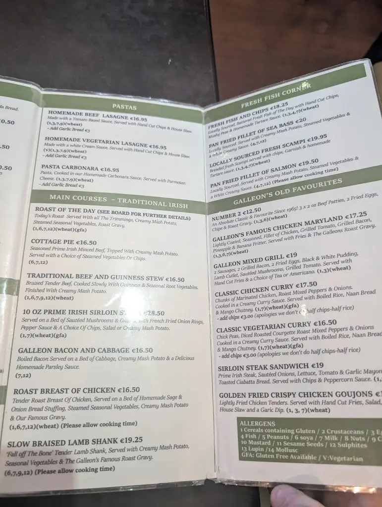 Menu_The Galleon Restaurant_Bearna_image_4