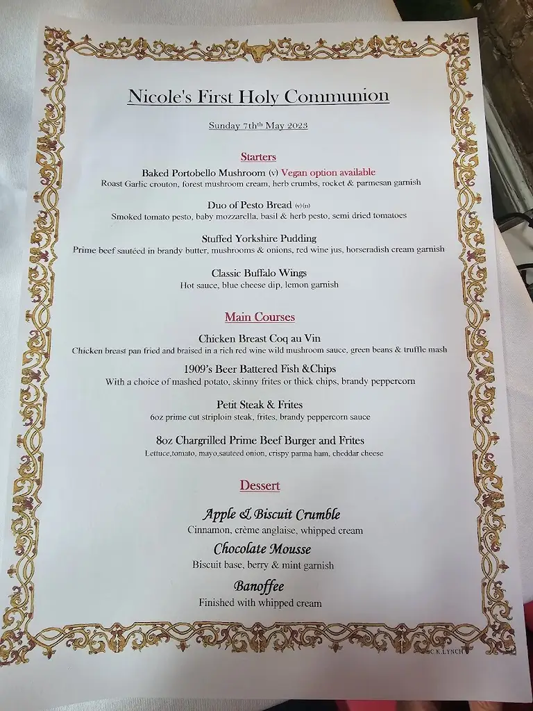 Menu_1909 Restaurant & Wine Bar_Dalkey_image_2