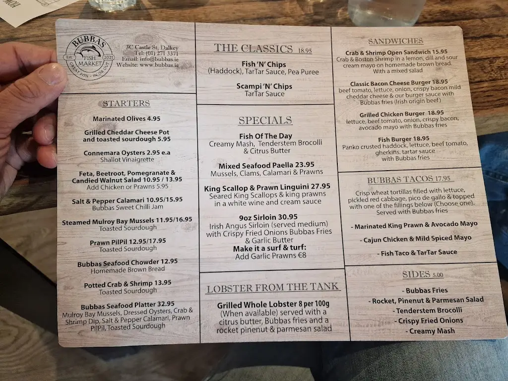 Menu_Bubbas Fish Market_Dalkey_image_2