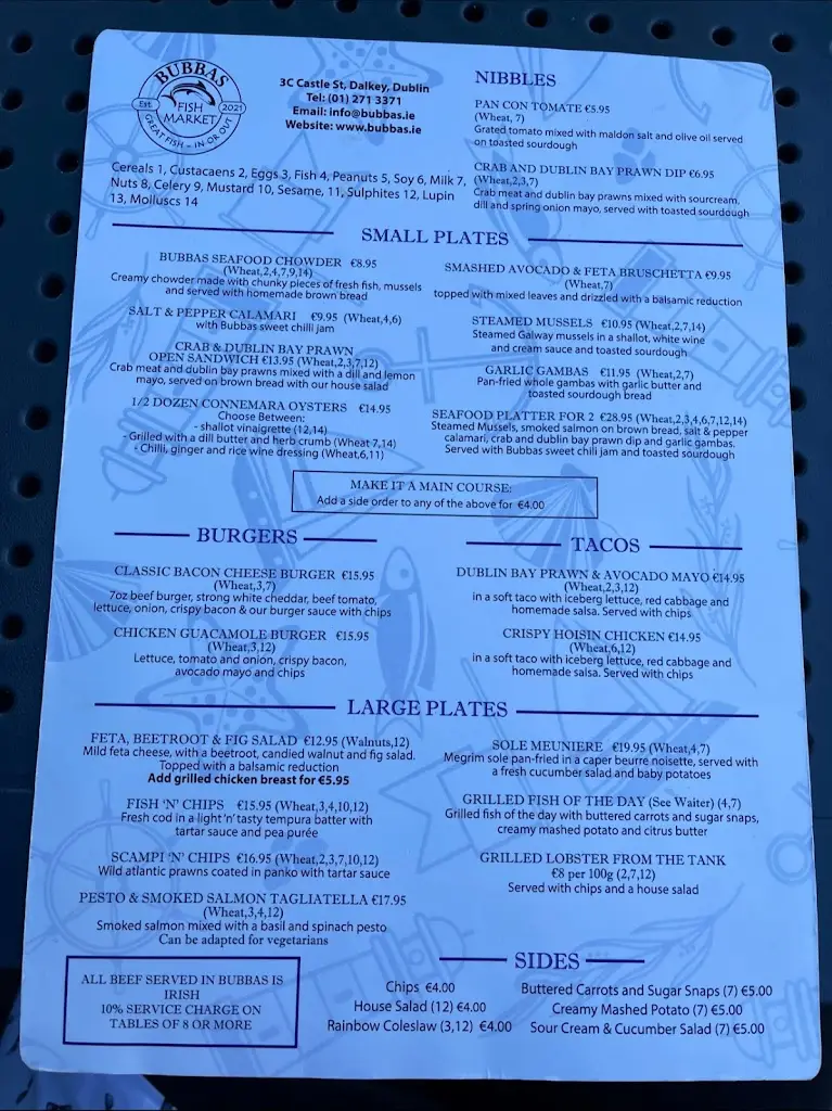 Menu_Bubbas Fish Market_Dalkey_image_4