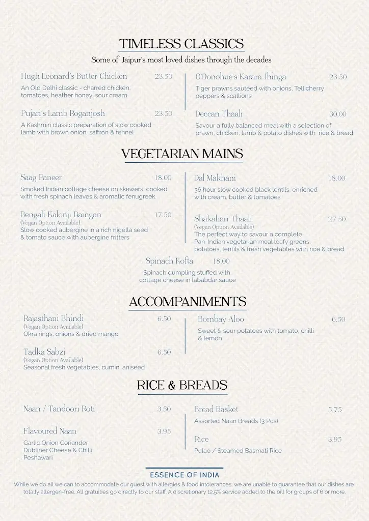 Menu_Jaipur Dalkey_Dalkey_immagine_2
