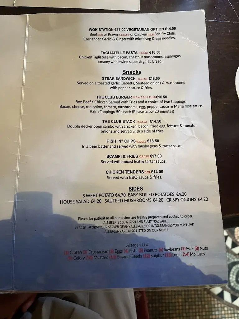 Menu_The Club Bar and Restaurant_Dalkey_image_2