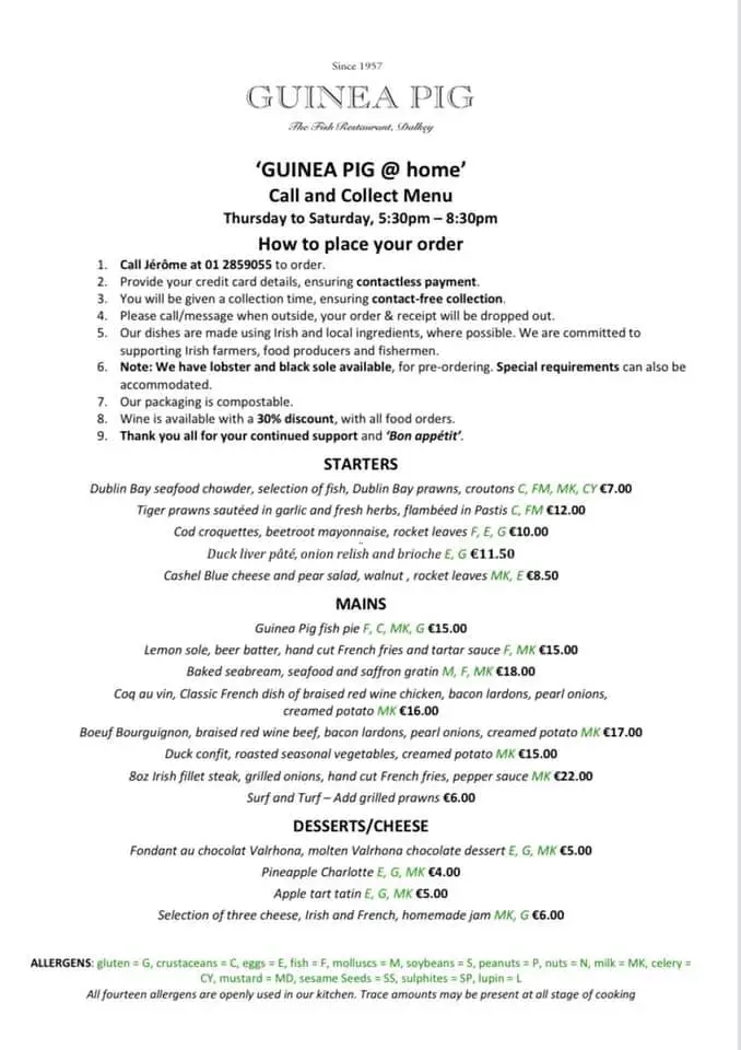Menu_Guinea Pig Restaurant_Dalkey_image_1