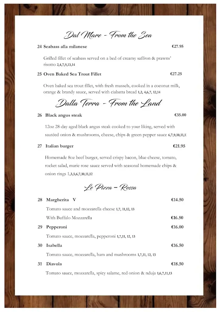 Menü_Da Roberta's Ristorante & Pizzeria_Bearna_Bild_3