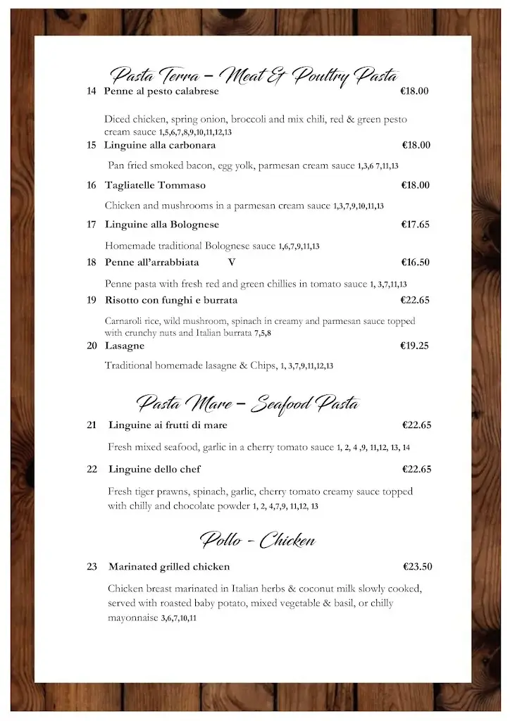 Menü_Da Roberta's Ristorante & Pizzeria_Bearna_Bild_4