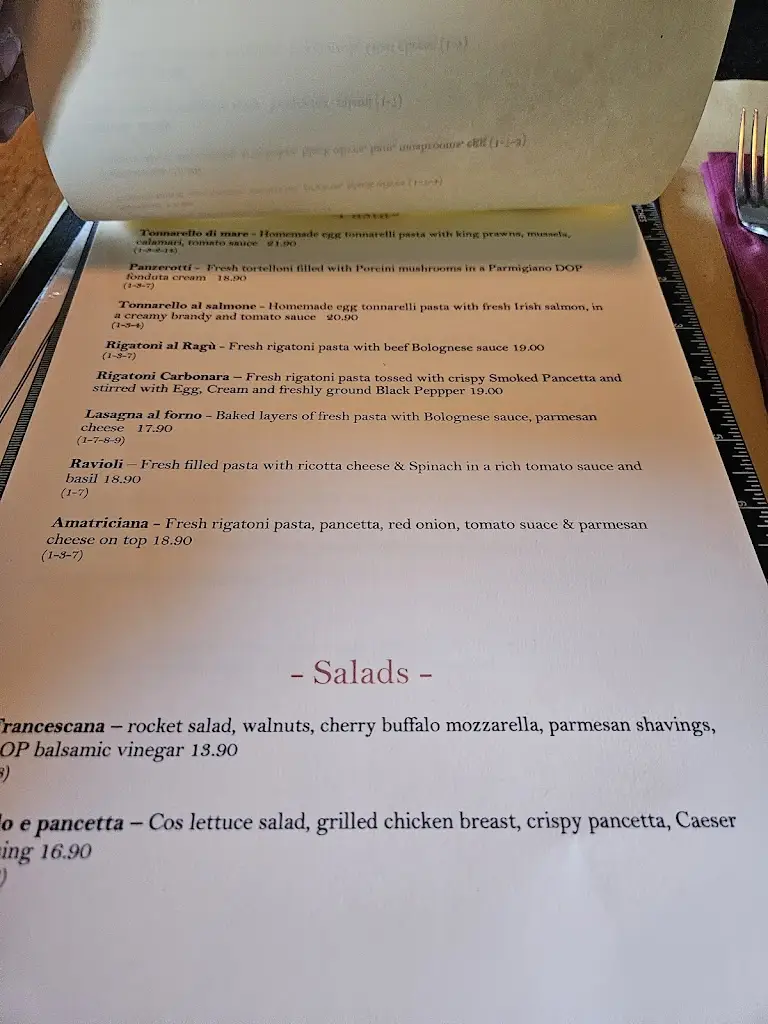 Menu_Emilia's Restaurant_Enniskerry_image_1