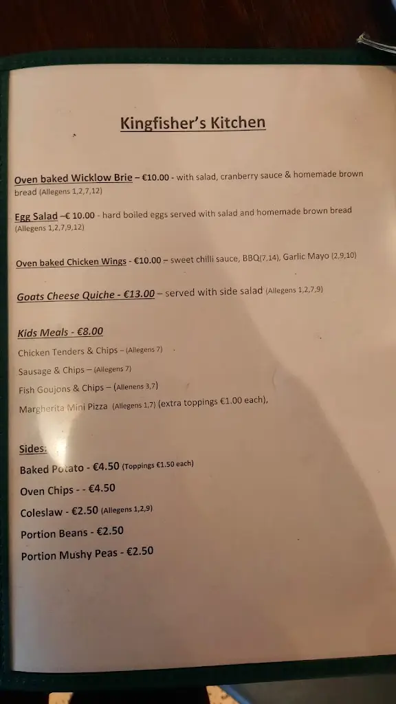 Menu_Kingfishers Kitchen_Enniskerry_image_1