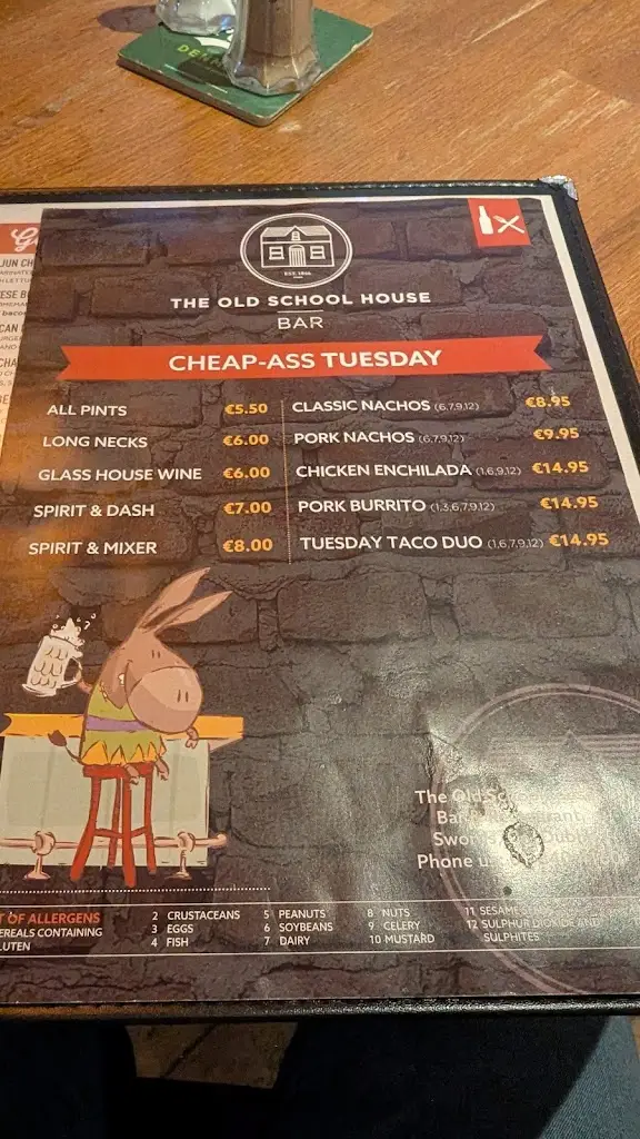 Menu_The Old Schoolhouse_Fingal County_image_1