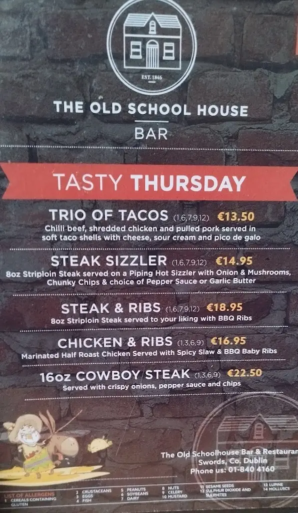 Menu_The Old Schoolhouse_Fingal County_image_4