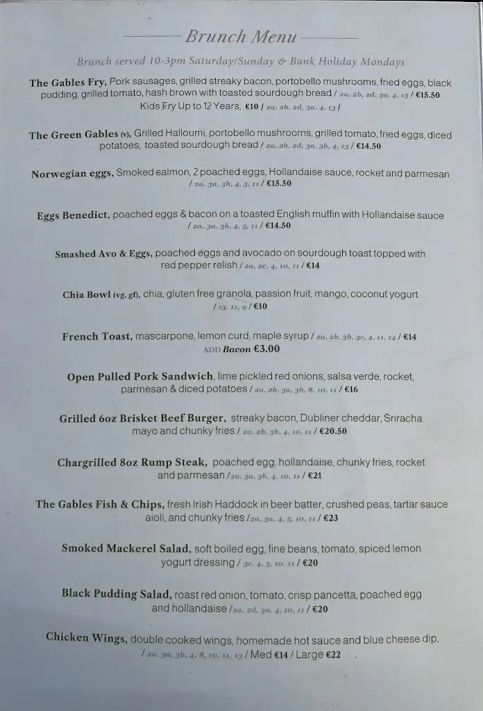 Menu_The Gables Foxrock_Foxrock_image_1