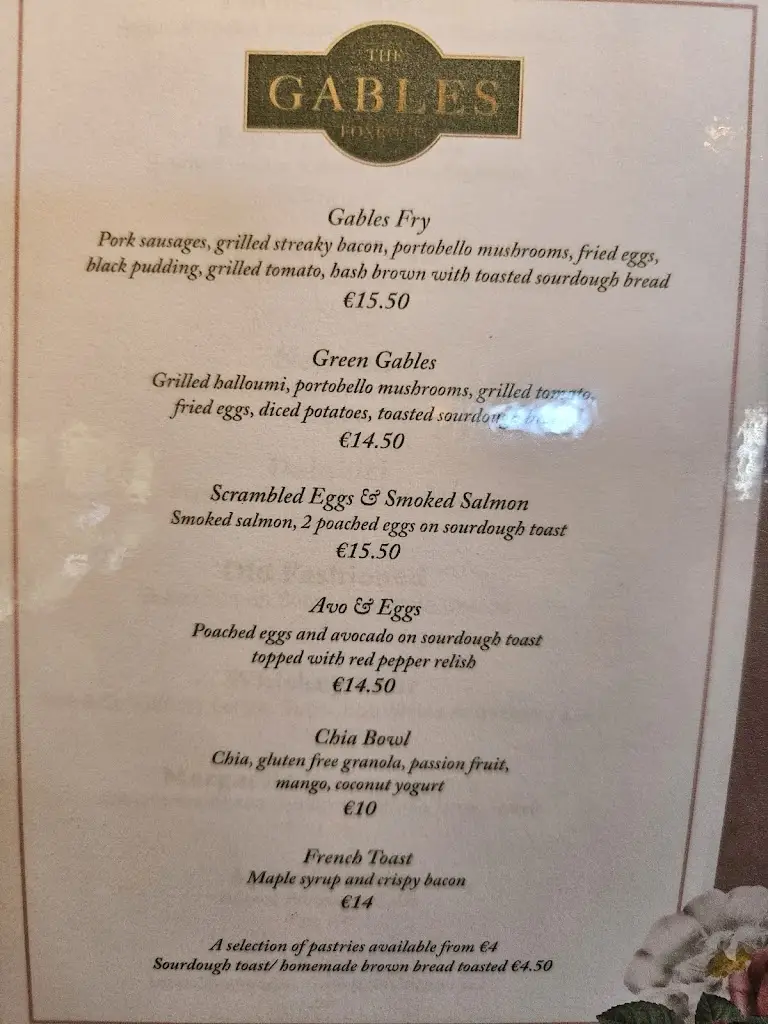 Menu_The Gables Foxrock_Foxrock_image_3