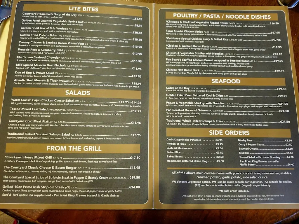 Menu_The Courtyard Bar & Restaurant_Ferns_imagen_1